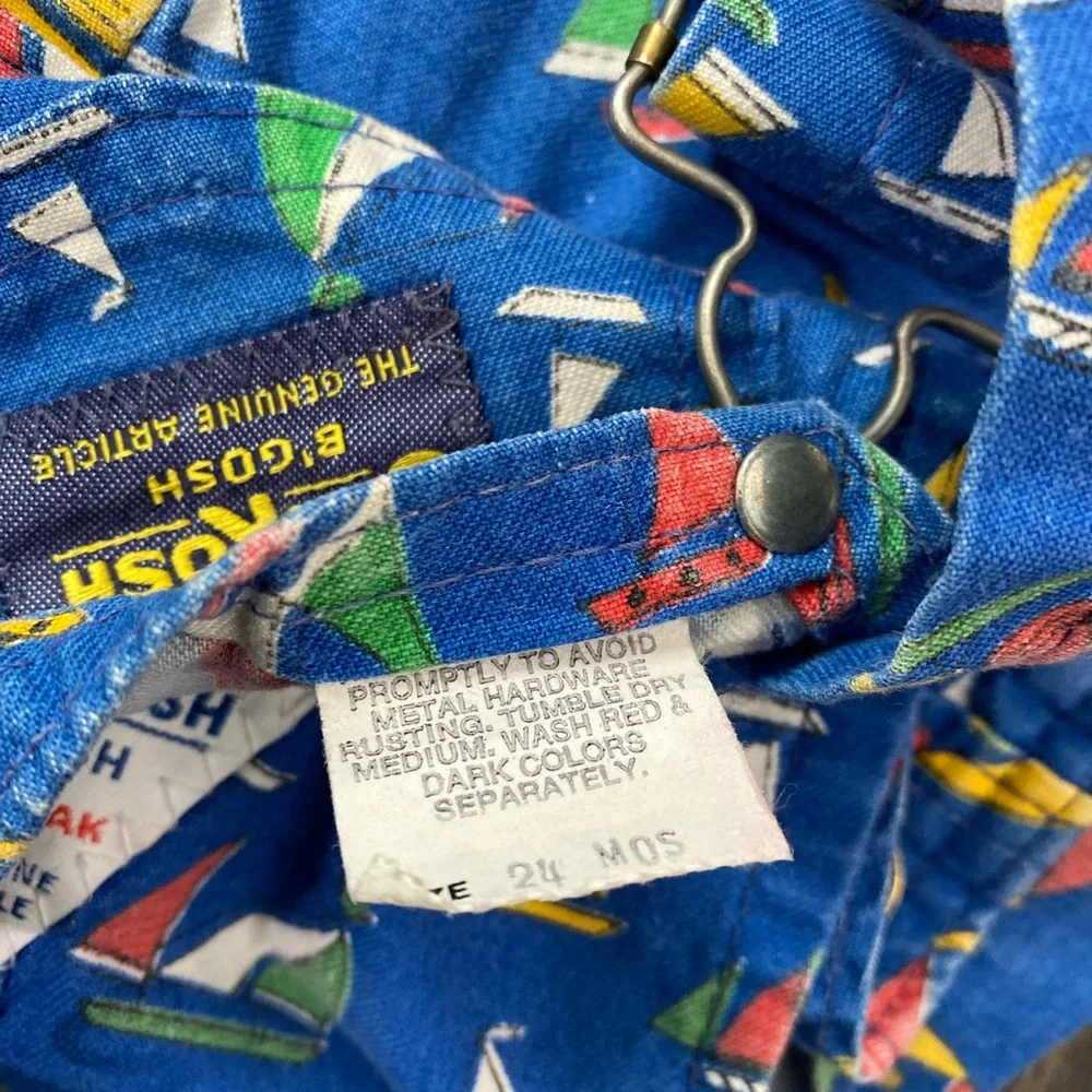 OSHKOSH B’GOSH Vintage RARE Vestbak Sailboat Overall Pants Size 24M